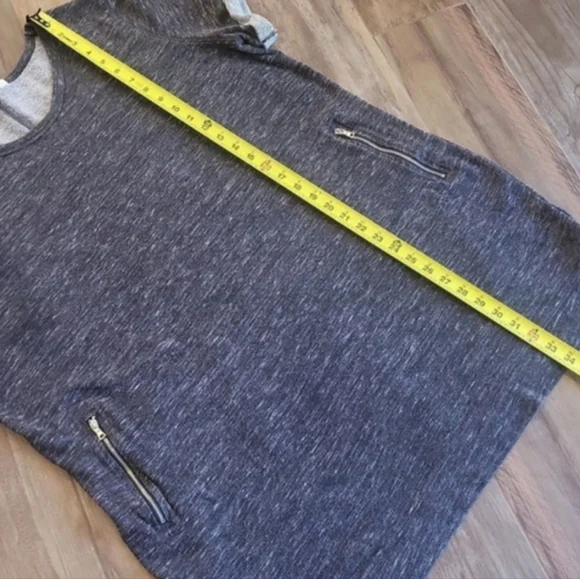 GAP Heather Gray Space Dye Short Sleeve Tunic Pullover Sweatshirt, XXL - Picture 2 of 9